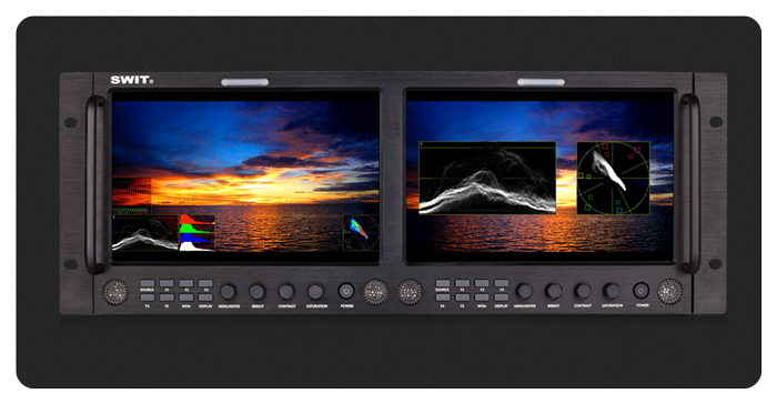 SWIT M-1093F Dual 9-inch FHD Waveform Rack LCD Monitor